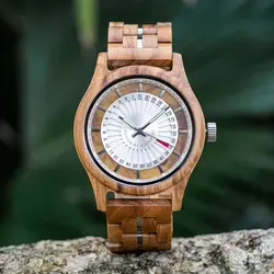 BOBO BIRD Men's Watches Unique Design Date Display Real Wood Made Wristwatch for Men, Support Dropshipping Custom Logo