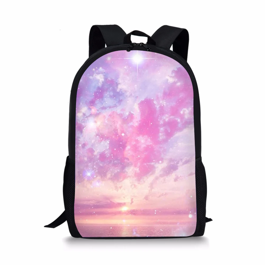 Pink Galaxy Amor Padrão Mochilas Escolares para Adolescentes Meninas Mulheres, Mochila Universitária, Crianças Book Bag, Meninos Presentes, Crianças Presentes, 16"