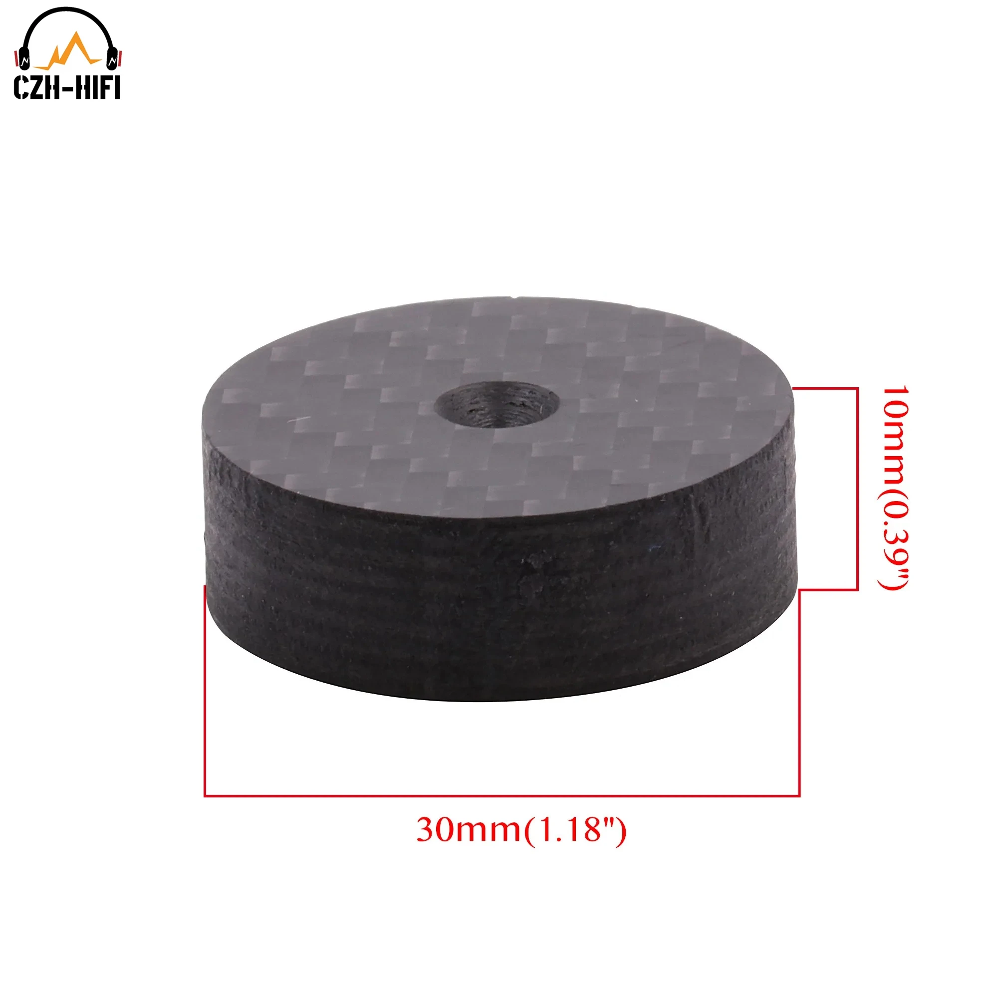 1pc Schwarz Feste Carbon Faser Verstärker Lautsprecher Isolation Spike Pad Boden Basis DISC Matte Für Hifi Plattenspieler DAC CD-Player radio – Detail 2