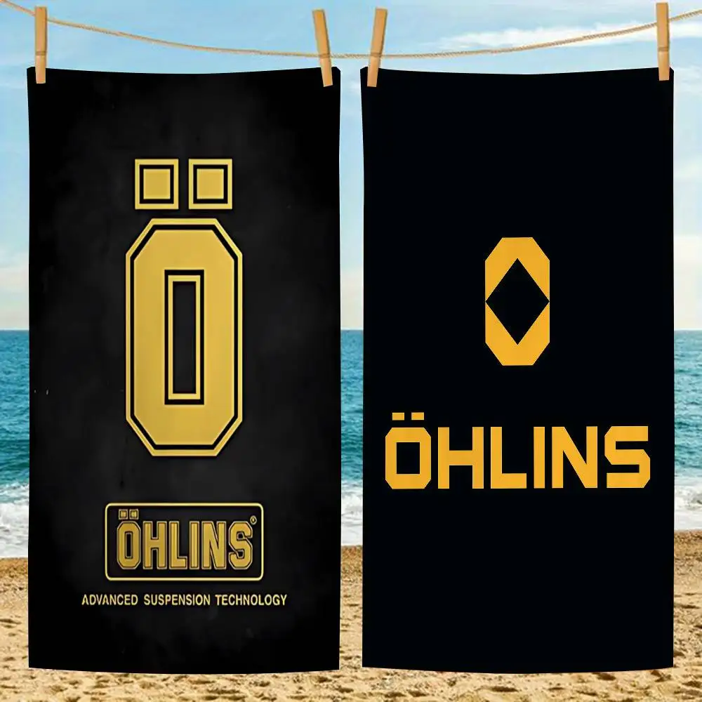 Suspension Logo O-Ohlins Bath Towel Microfiber Soft Water Absorbing Breathable For Girl Kids Decorative Cartoon Beach Towel