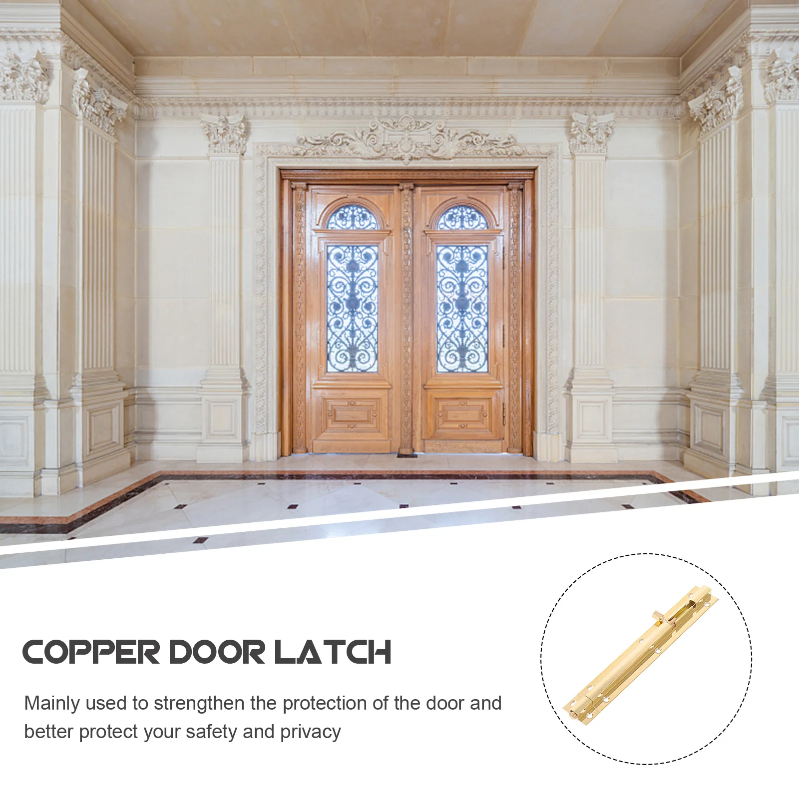 

Copper Door Latch Sliding Lock Heavy Duty Barrel Bolt Security Slide Lock for Door Safety and Privacy Protection