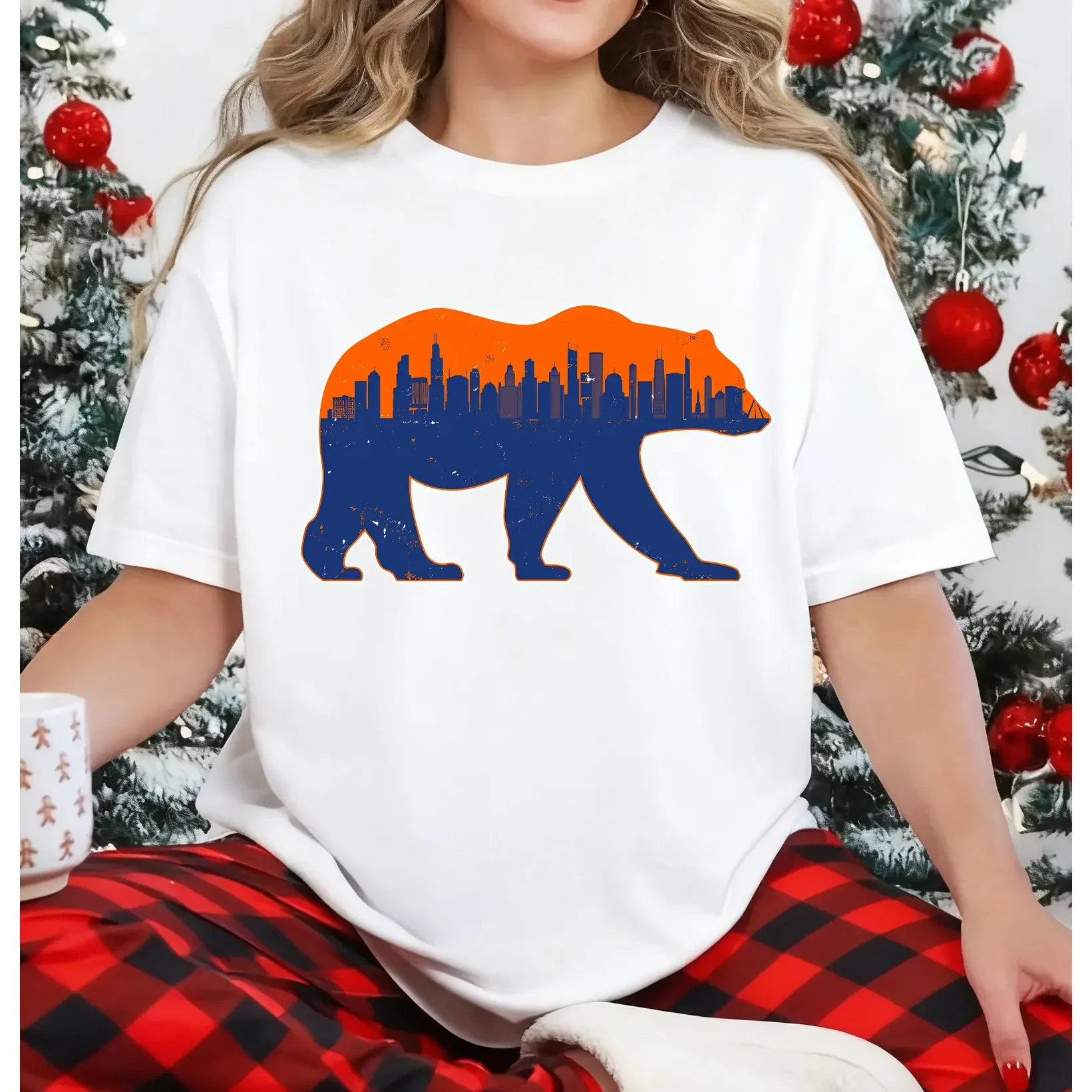 100% Cotton Unisex Football Bear Pride Tee, Chicago City Graphic Sport Lover Tee, Team Fan Gift Merch