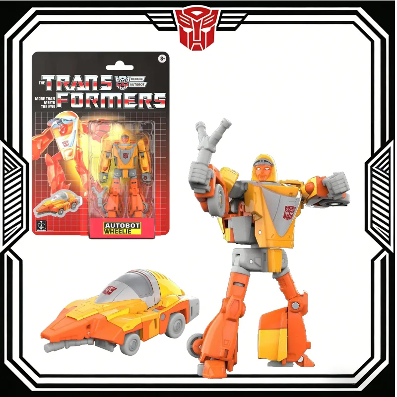 

В наличии: Фигурка-трансформер Hasbro G1 Retro Card D Class Wheelie, робот, аниме, мультфильм, экшн-фигурка