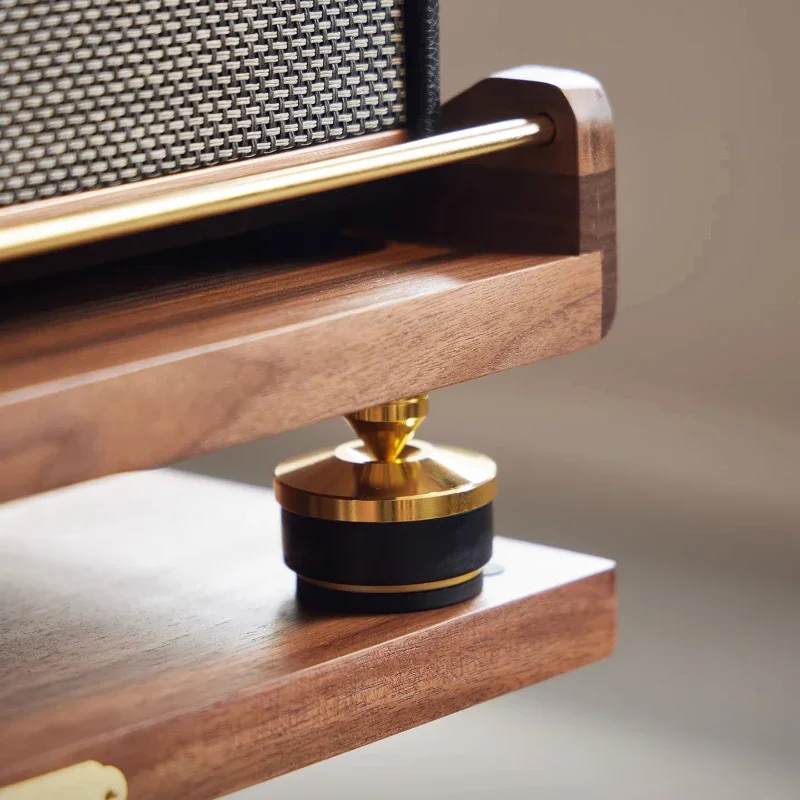 Speaker Floor Stand, Solid Wood Tripod Isolation Stand with Anti-Vibration Design, Decorative Audio Speaker Rack for Home view 5
