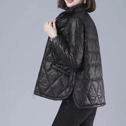 Parka acolchada de talla grande para mujer, abrigo de plumón de algodón acolchado, ropa de empalme de pelo de visón Artificial, chaquetas cálidas para mujer, 2022