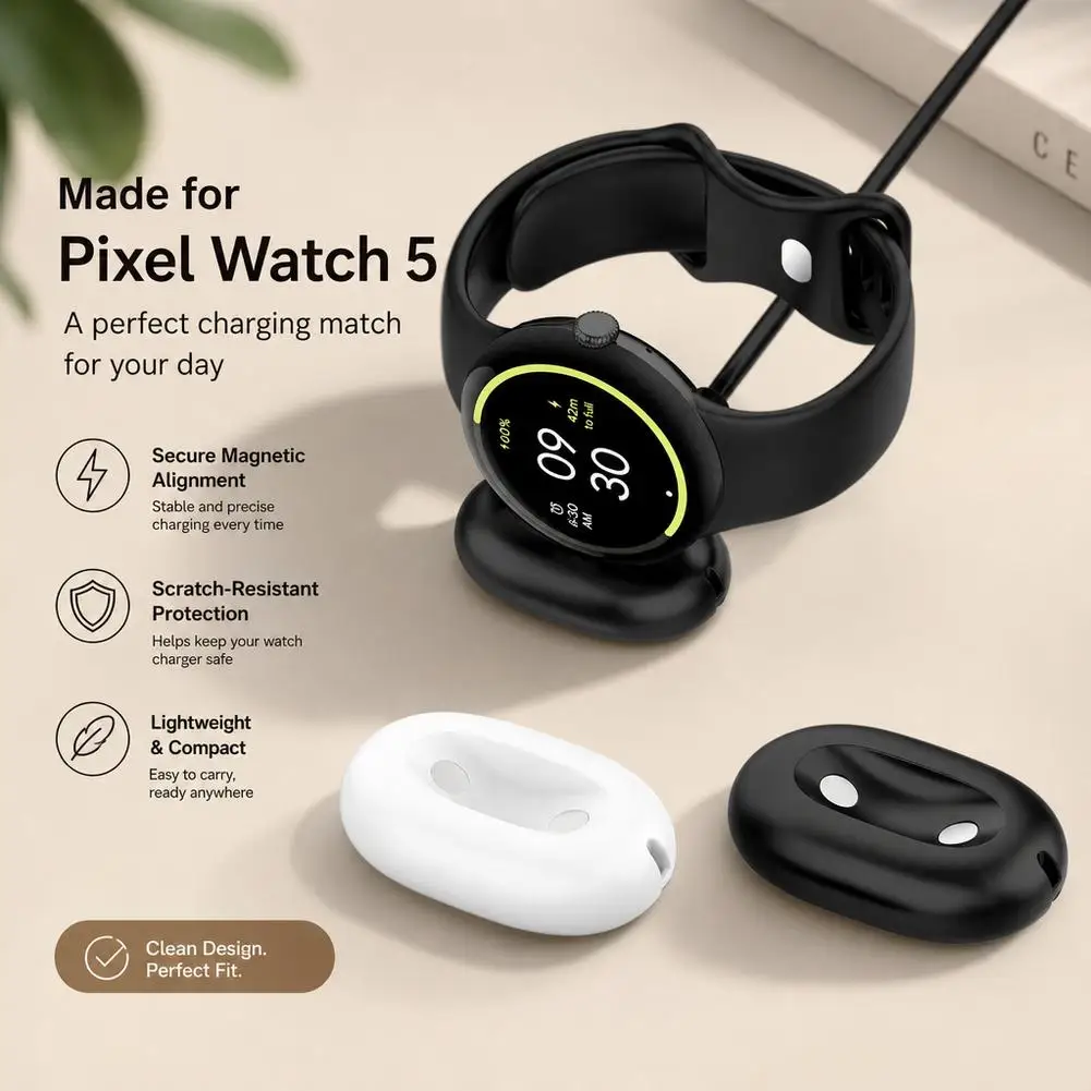 Magnetic Watch Charger Cable Base For Google Pixel Watch 5 Detachable Split Design Fast Charging Dock Non‑Slip Watch Charger