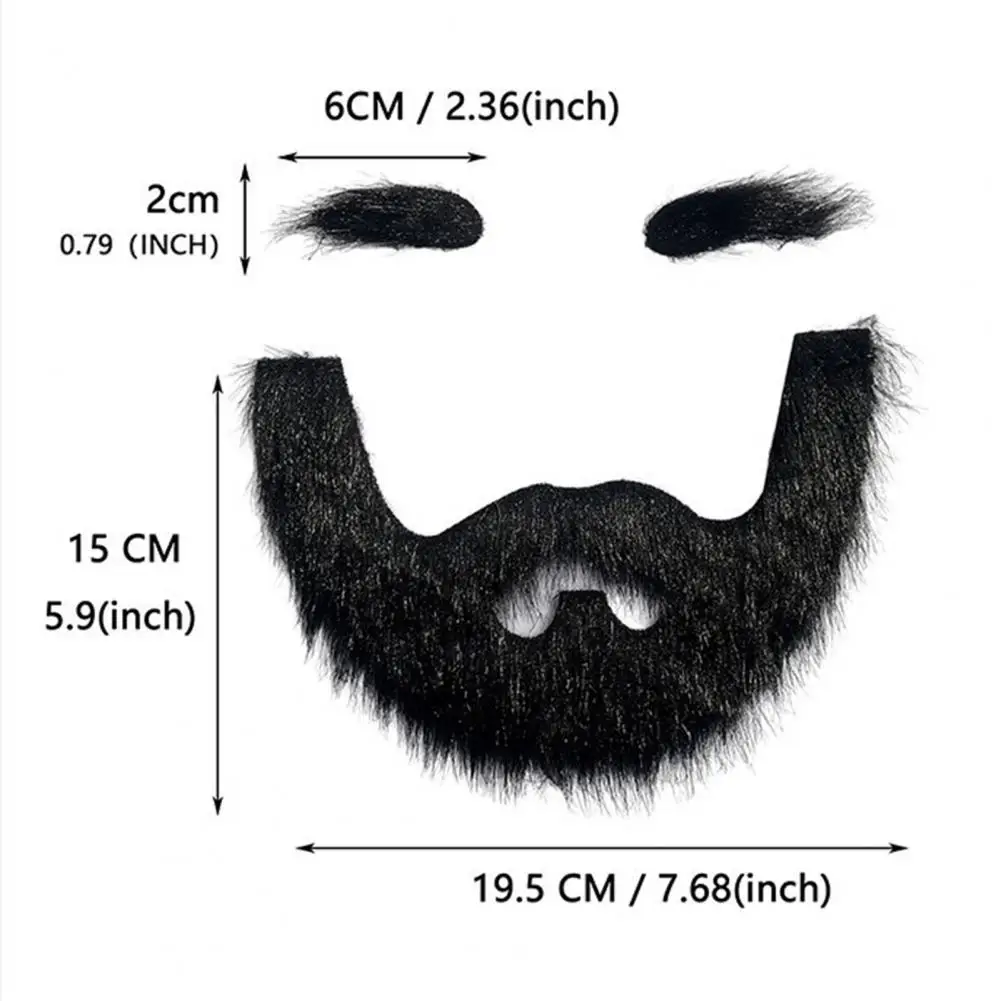 

Thick Eyebrow Fake Beard for Friends Gatherings Versatile Fake Beard for Costume Parties Costume Accessory Set for Masquerade