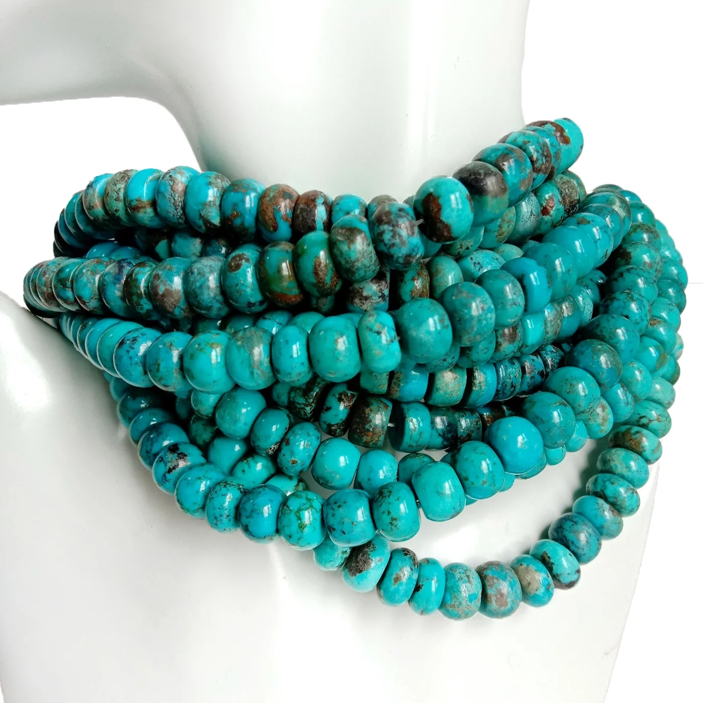 

Smooth Turquoise Roundels Beads 10mm Gemstone DIY Jewelry Making