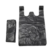 100PCS Black Thickened Plastic Vest Bags - Supermarket Shopping Bags for Takeaway Kitchen Garbage Storage Packing Storage Bag 2