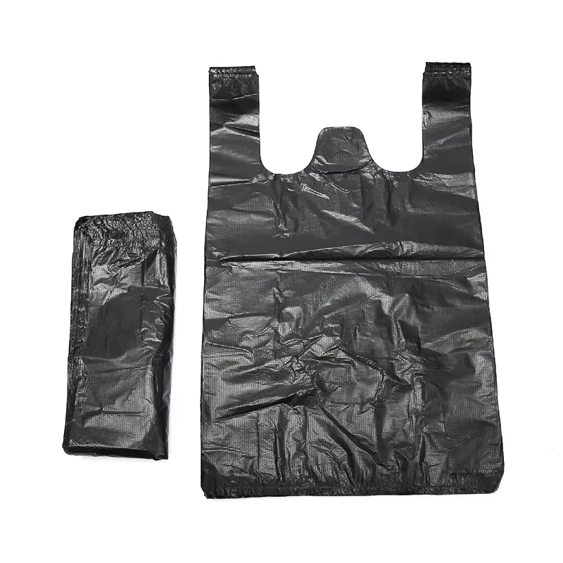 100PCS Black Thickened Plastic Vest Bags - Supermarket Shopping Bags for Takeaway Kitchen Garbage Storage Packing Storage Bag