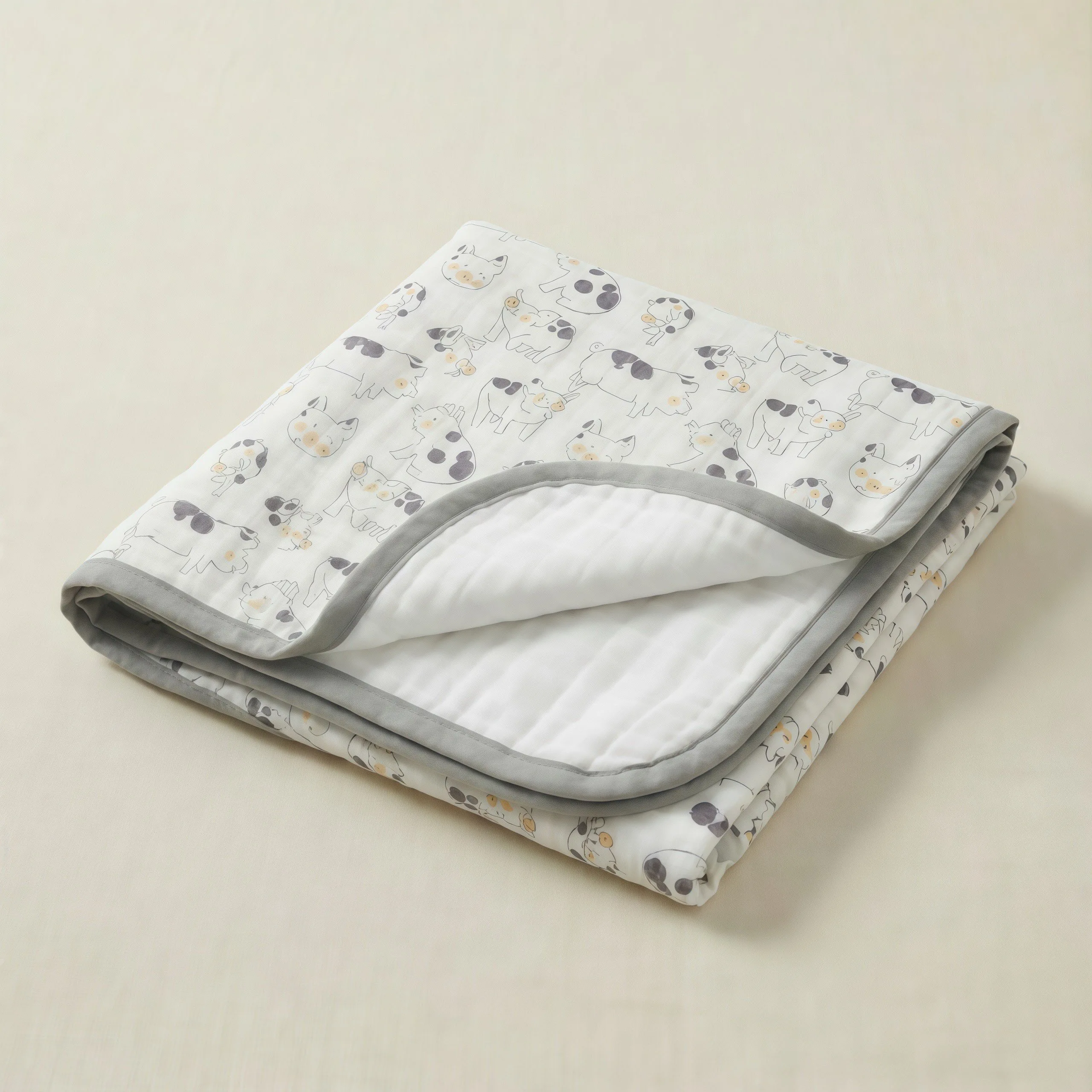 خنزير أربع طبقات الخيزران القطن 120*120 سنتيمتر الطفل بطانية موسلين تنفس التقميط تلقي بطانية لحديثي الولادة ، مثالية