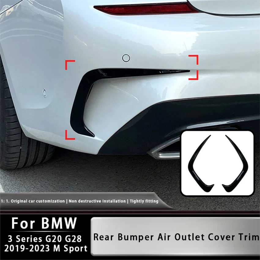 

For BMW 3 Series G20 G28 2019-2023 M Sport Car Rear Bumper Canard Splitter Fin Cover Side Wing Spoiler Sticker Accessories