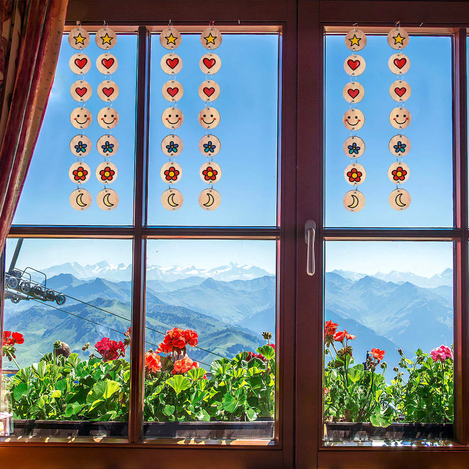 

50pcs Wooden Slices With 50 Iron Sets For Diy Hanging Calendar Craft Home Decor Birthday Reminder Plaque Board Wood Grain