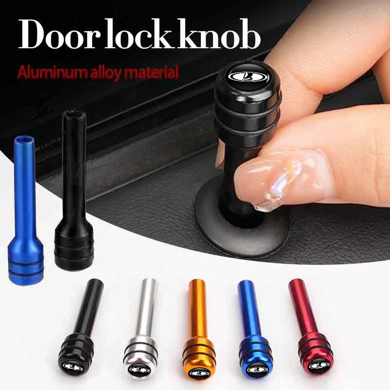 2/4Pcs Car Door Lift Alloy Safety Pin Door Lock Cover Accessories For Lada Vesta Niva Samara Kalina Largus Priora Xray Granta
