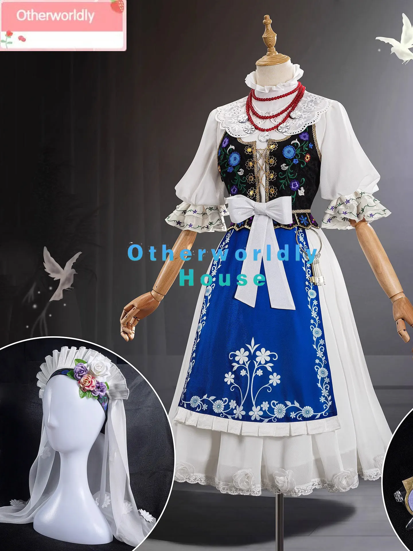 Game Identity V Perfumer Judit Cosplay Costume Women Gothic Dress With Veil and Glasses Anime Clothing Party Suit Custom Made