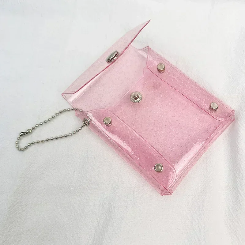 Small Transparent Bag Keychain Coin Purse Pvc Clear Mini Purses Kids Girls Key Lipstick Earphone Coin Storage Bags Wallet Pouch