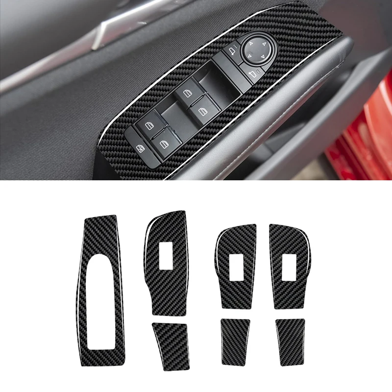 For Mazda 3 Axela 2020 2021 2022 2023 2024 Car Interior Solf Carbon Fiber / PVC Window Control Lift Panel Sticker Trim