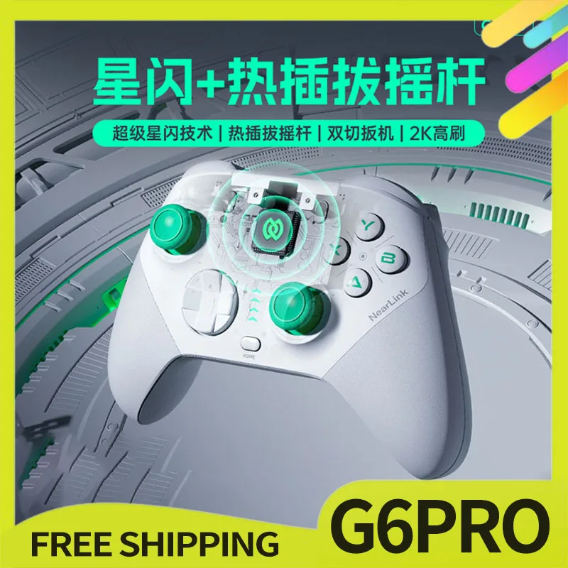 

Machenike G6pro Nearlink Wireless Gamepad Hall Rocker Hot Swap Bluetooth Joystick Pc Ns Three Mode Motor Custom Game Controller