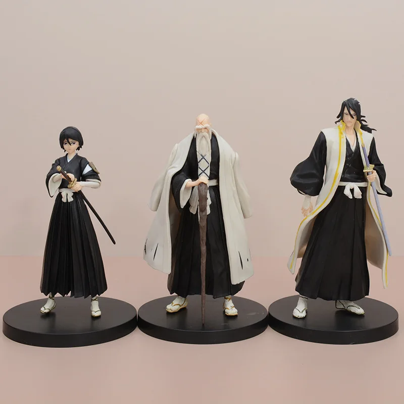 BLEACH 15-17cm Kuchiki Rukia Byakuya Yamamoto Genryuusai Shigekuni Figure Anime Model Doll Toy Kids Gift Decor Collection Statue