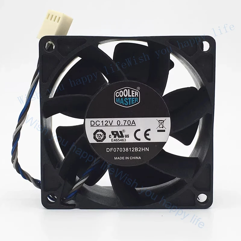 V+   1PCS  FOR COOLER MASTER DF0703812B2HN DC12V 0.70A 4-pin Cooling Fan 7038 7CM
