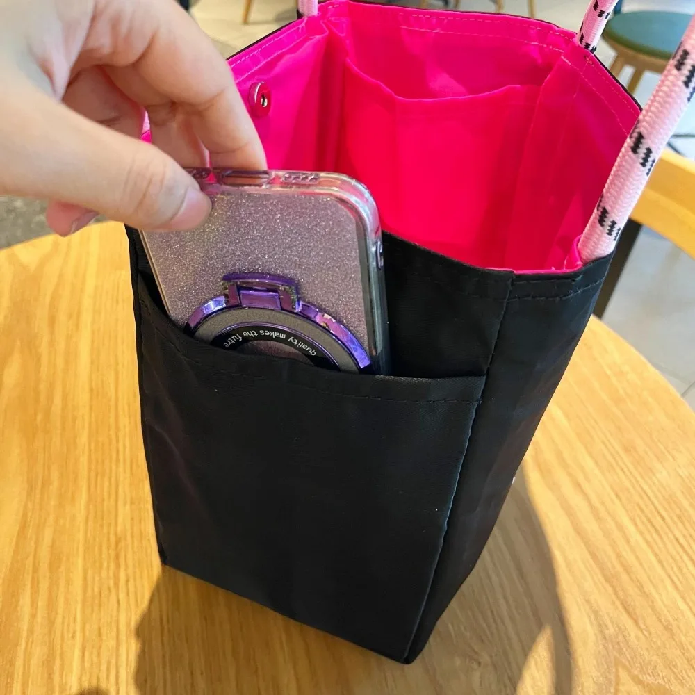 

Portable Multifunctional Letter Handbag Large Capacity Umbrella Fabric Mommy Bag Waterproof Contrast Color Lunch Bag Women