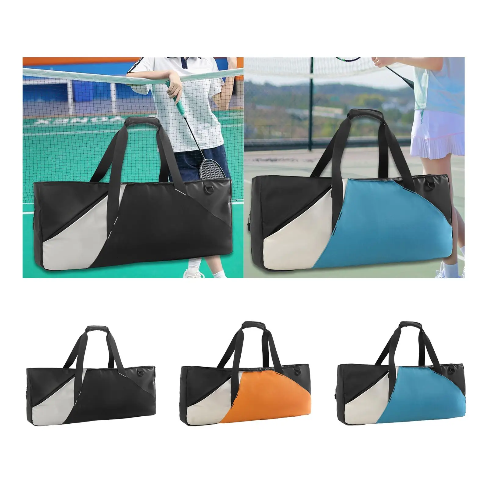 

Badminton Racket Bag Shoes Compartment Lightweight Multiuse Large Capacity Organizer Tote Bag for Beginner Outdoor Sports