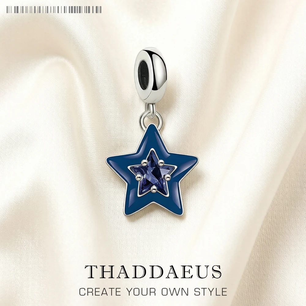Pendant Dangle Charm Dark Blue Star Hot Sell Europe Fashion European 925 Sterling Silver Vintage Gift For Women
