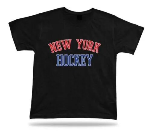 New York Hockey T-Shirt Rot Weiß Blau Ny USA Eis Apparel Desgin Winter