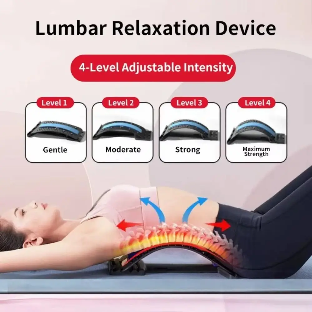 Multi-Level Adjustable Lumbar Back Soothing Device Lumbar Vertebrae Support Cervical Spine Support Lumbar Spine Stretcher