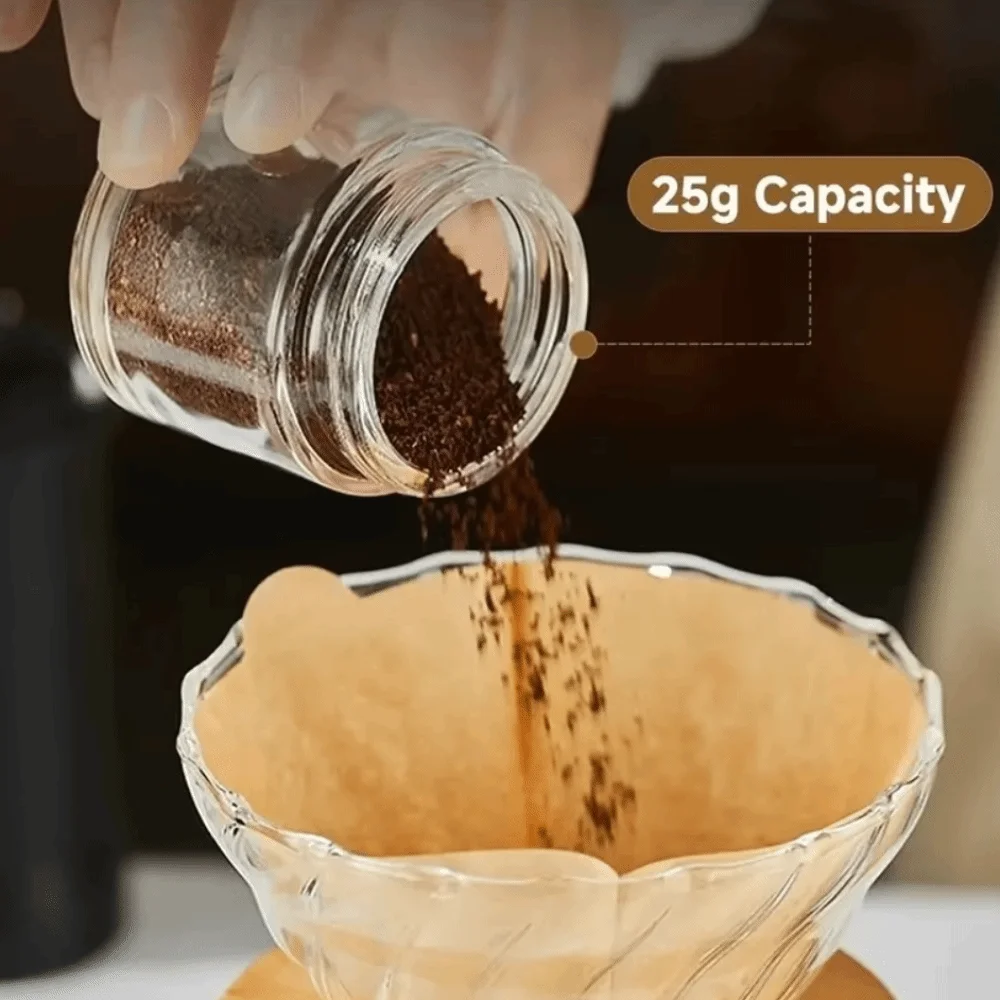 Manual Hand-Cranked Coffee Grinder Adjustable Particle Size Detachable Coffee Bean Mill Transparent Body Ceramic Grinding Core