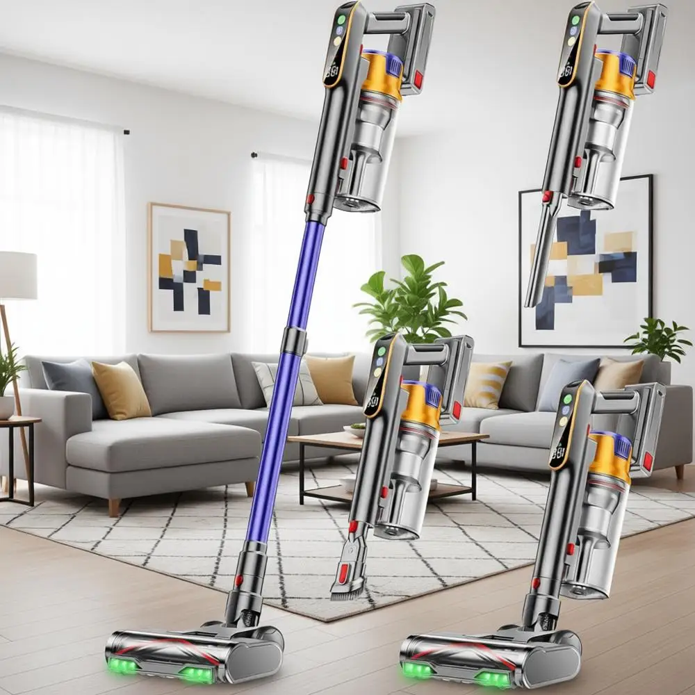 

650W 55KPA 70-Minute Stick Vacuum Cleaner with 1.8L Dustbin, 8-Stage Filtration, Ideal for Pet Hair and Carpets