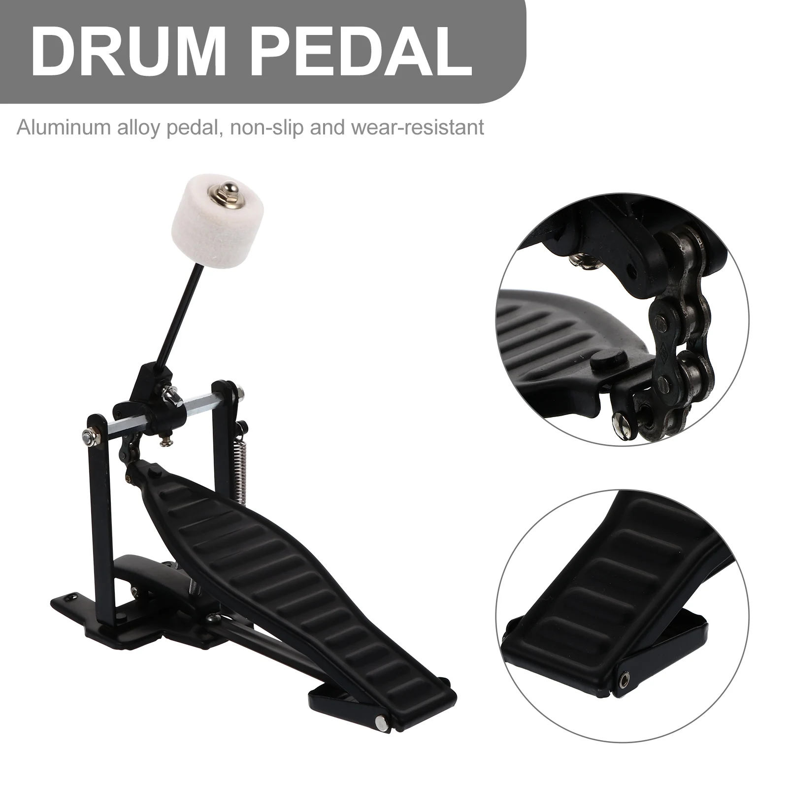 Single Chain Drive Double Chain Drum Step Drum Foot Pedal Spring Drum Pedal Drum Kit Pedals Instrument Kick Pedal Universal