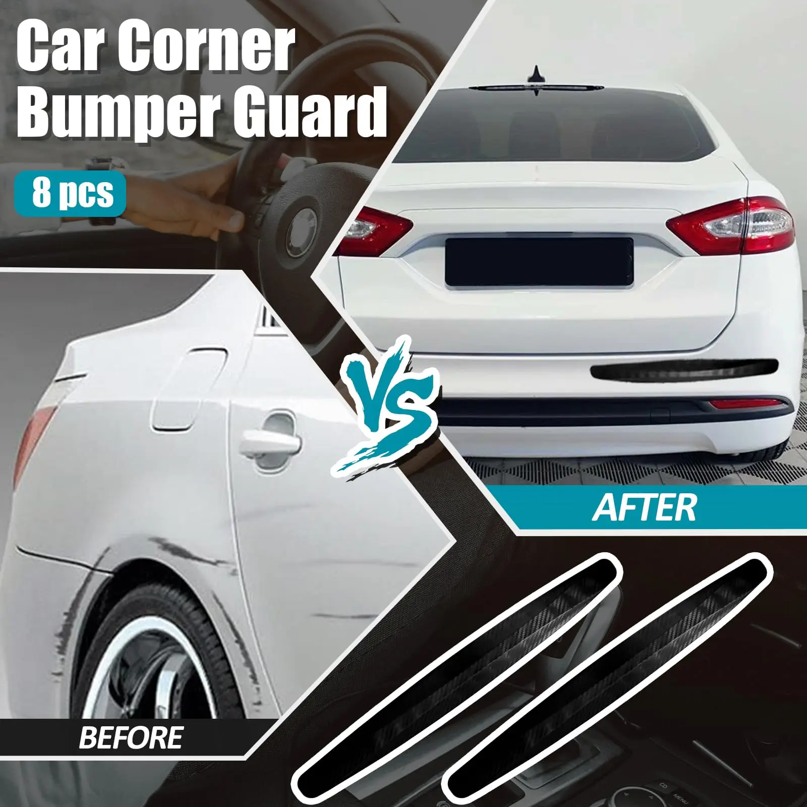 Car Anti-Collision Patch Bumper Guard Strip Anti-Scratch Bumper Protector Trim Universal for Car SUV Pickup Truck Door Protector