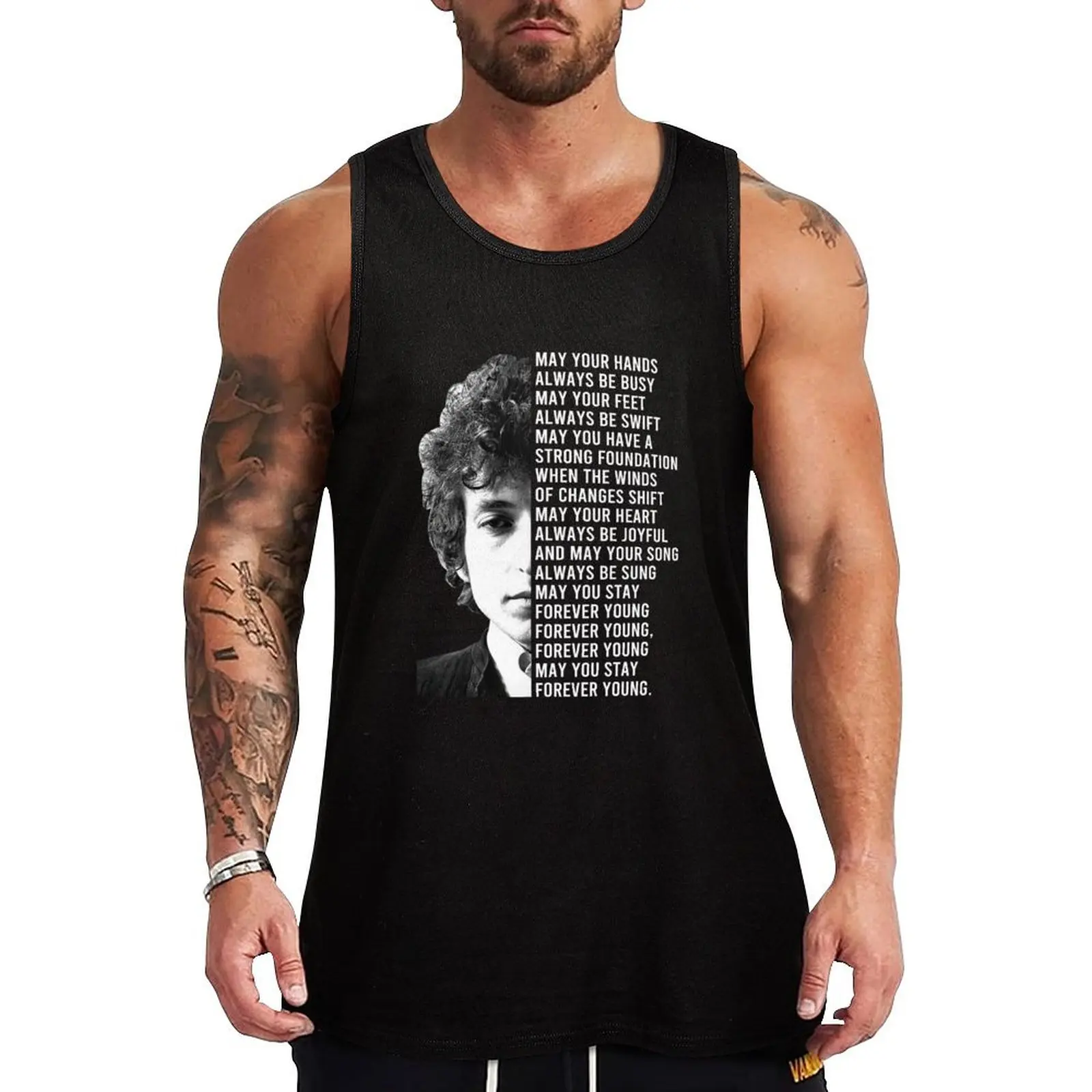 Forever Young Lyrics Tank Top sports vest Men's tops summer clothes