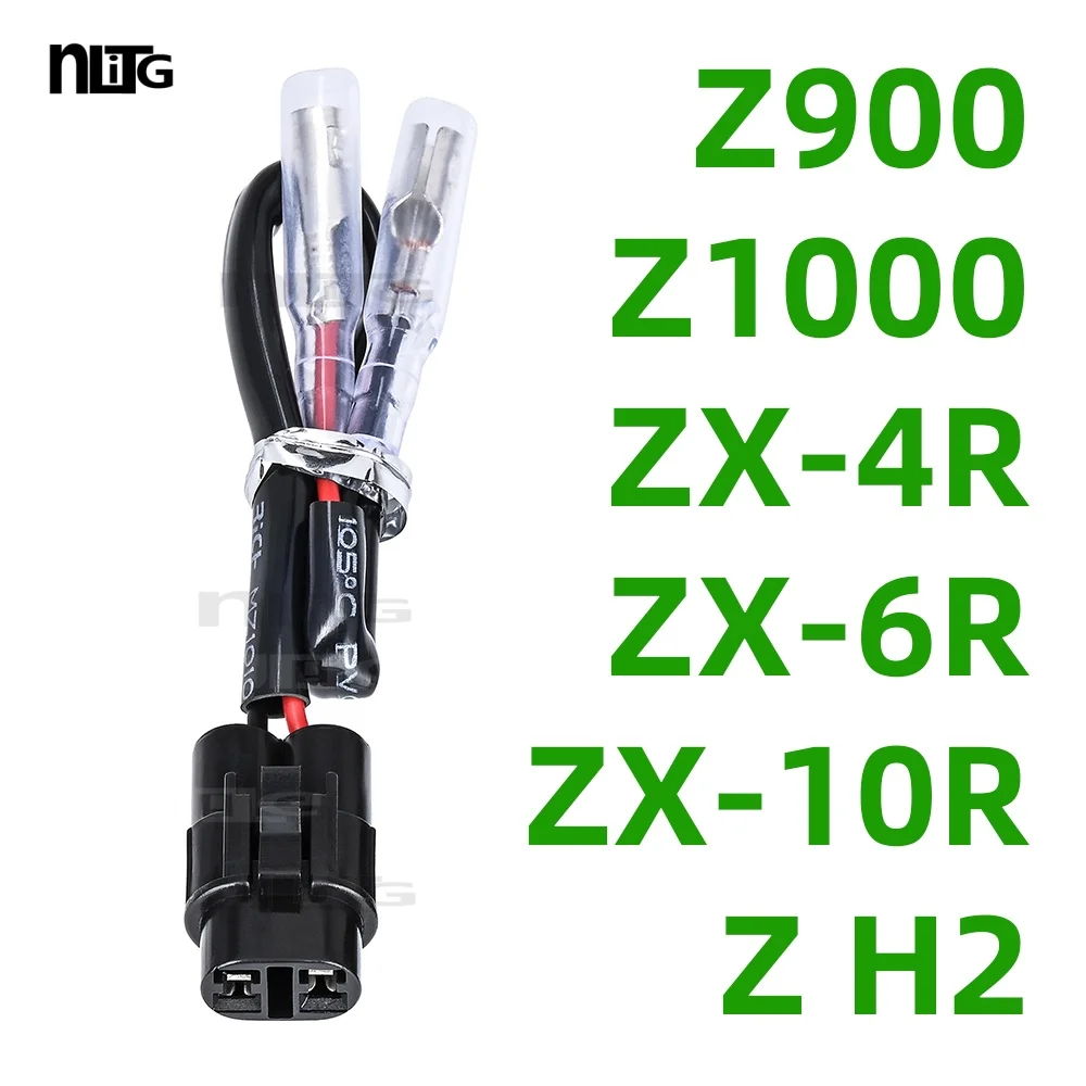

License Plate Light Wire Adapter Plug Connector Cable For Kawasaki Z1000 Z900 Ninja ZX-4R ZX-6R ZX-10R Z H2 1000SX Versys 1000
