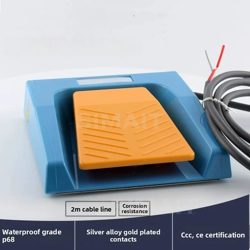 for Kacon HRF-M5Y Waterproof Foot Switch, IP68 Dustproof Oilproof, 2M Cable, Momentary Pedal, 1NO 10A 250V