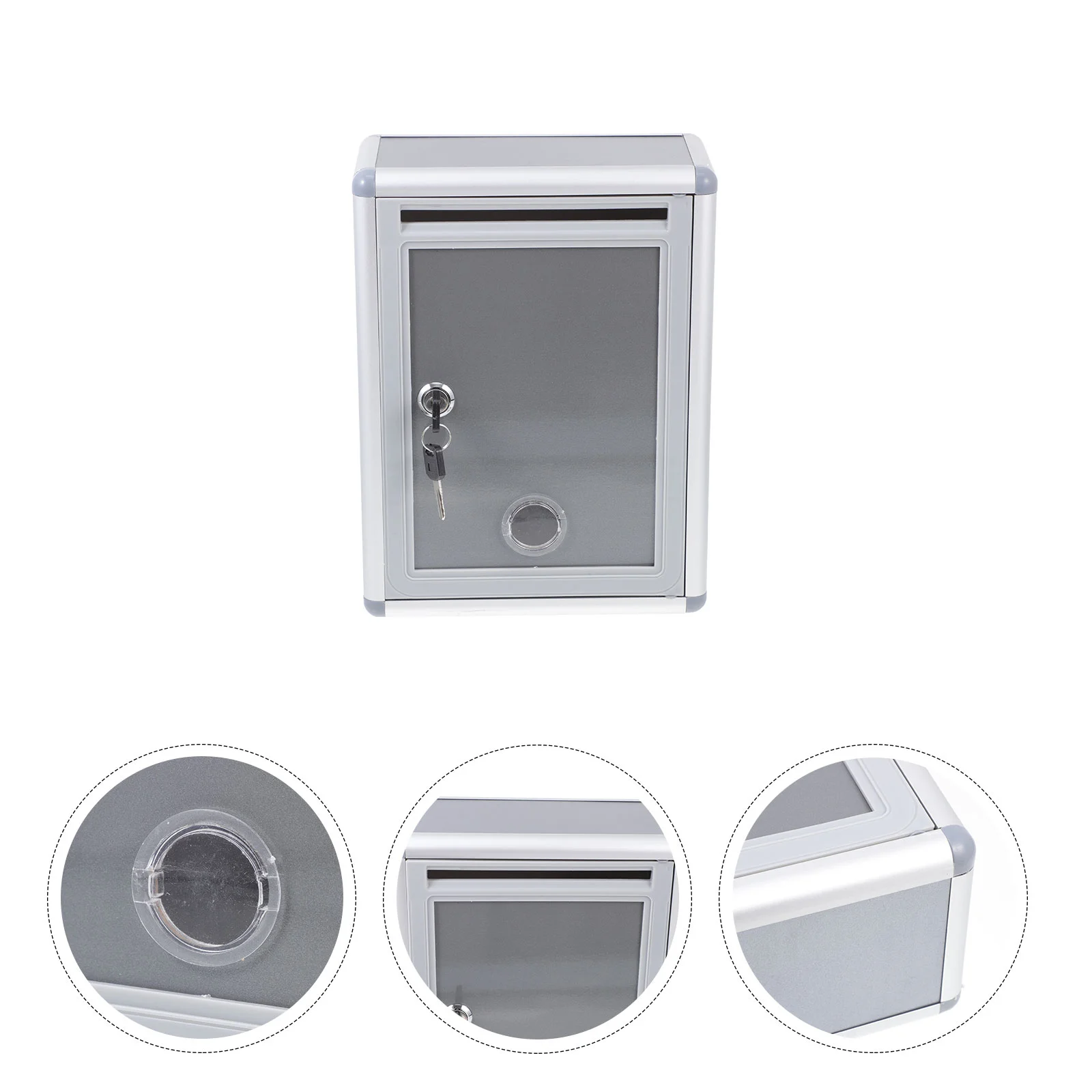 

Suggestion Box Company Metal Mailbox Wall-mounted Stylish Lockable Aluminum Alloy Case