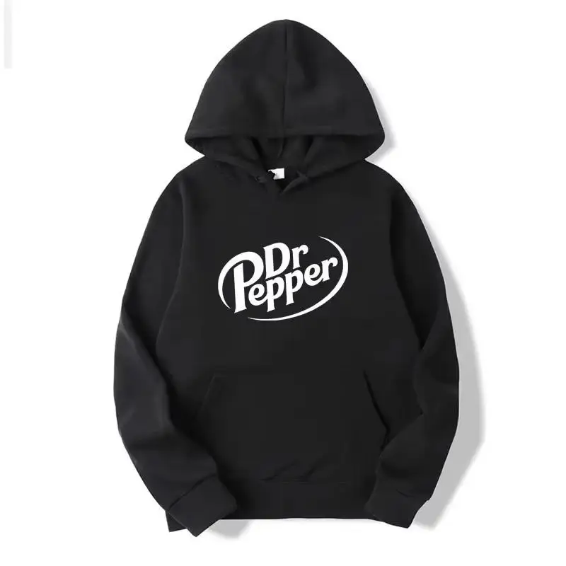 Осень 2021, теплые толстовки с принтом букв Dr Pepper, уличные мужские модные флисовые толстовки, повседневные пуловеры унисекс, топы Tre Fashion