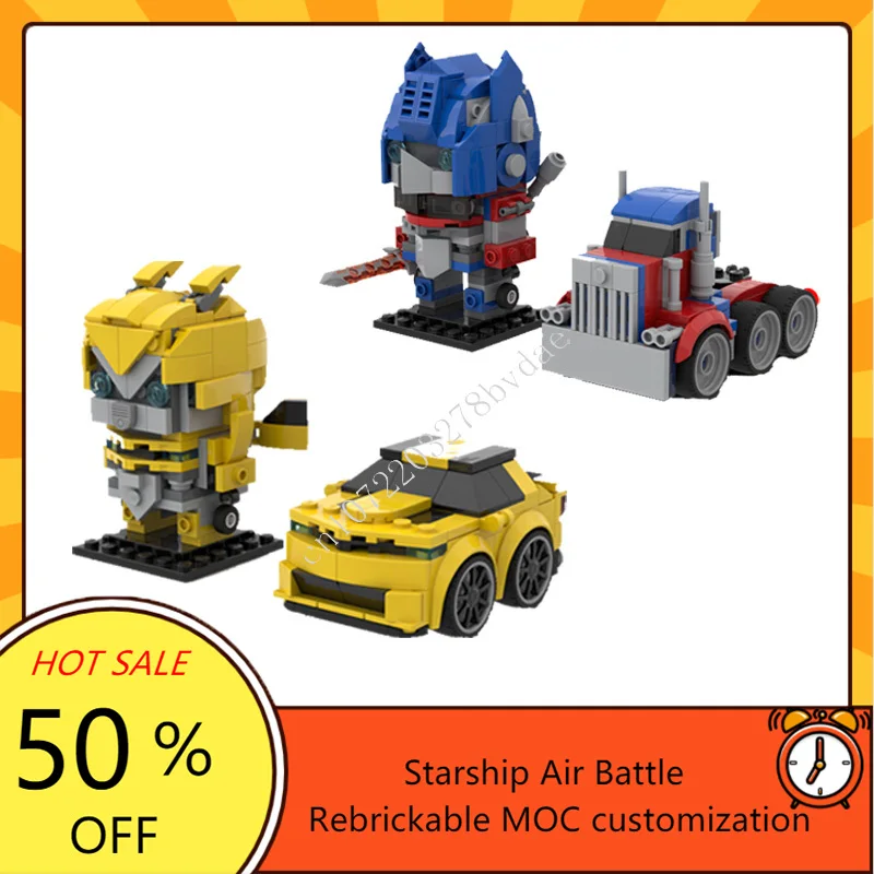 MOC Classic Cartoon Figures Puzzle Set - Yellow Bees & Camaro Prime Peterbilt 379  Architecture DIY Christmas Gift for Kids Ages