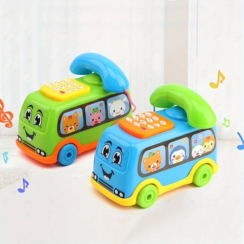 

1 Pcs Baby Toys Musical Cartoon Bus Phone, Educational Development Children's Early Learning Toys, Perfect Holiday Gift