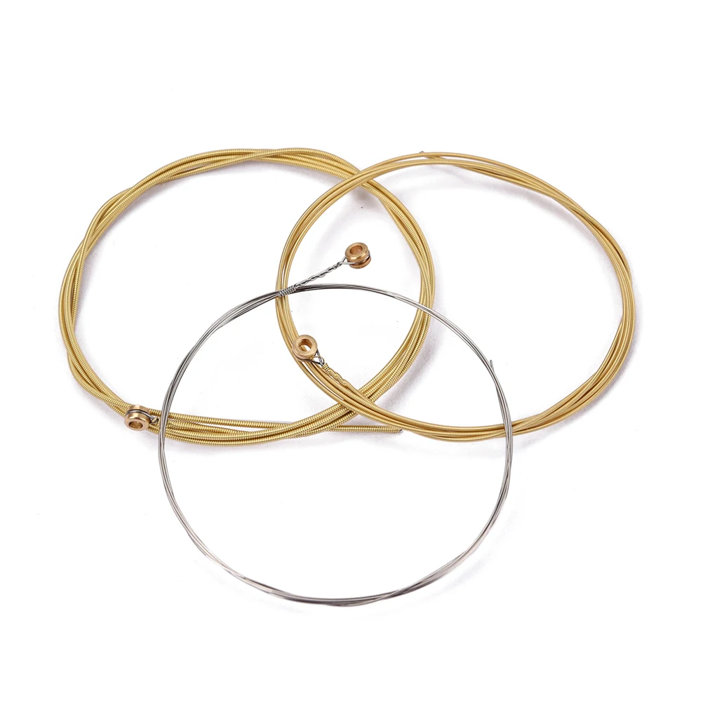 

Acoustic Guitar Strings Set Made Of Imported Steel 6 Pieces For Beginners Clear Bright Sound Easy To Replace