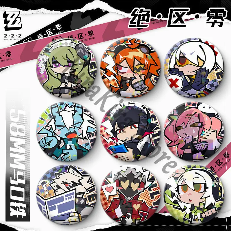 

58mm Soukaku Badge Ellen Joe Cosplay Breastpin Zenless Zone Zero Hoshimi Miyabi Anime Pin Jane Doe Ornaments Nicole Demara Decor