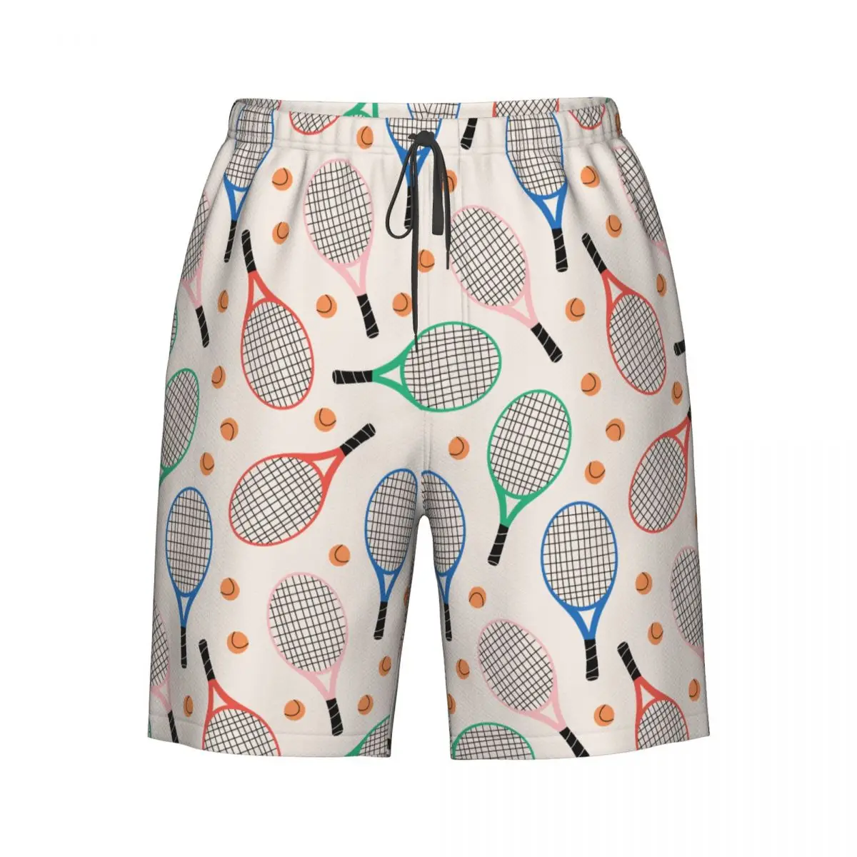 

Quick Dry Swimming Shorts Cute Tennis Racket Pattern Swimwear Man Swimsuit Swim Trunks