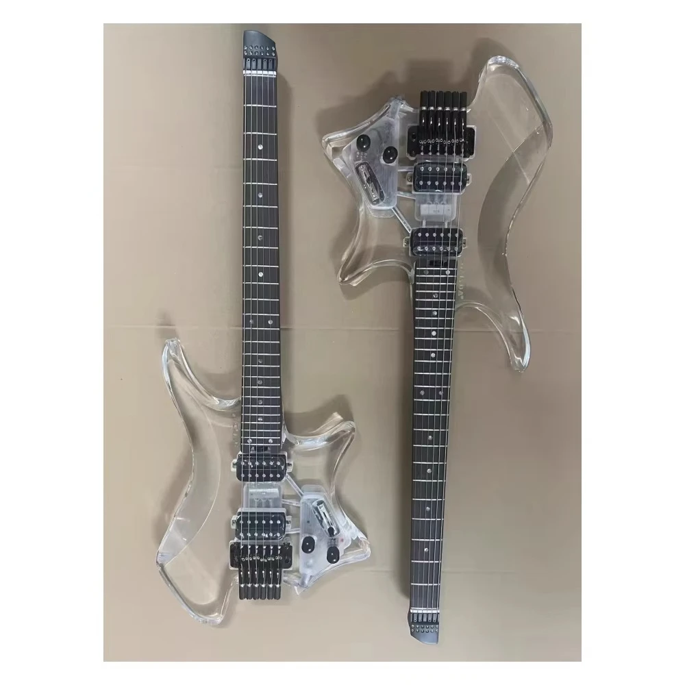 Factory 39-Inch Electric Guitar with Headless Style Acrylic Body 24 Frets AAA Rosewood Fingerboard 6 Strings
