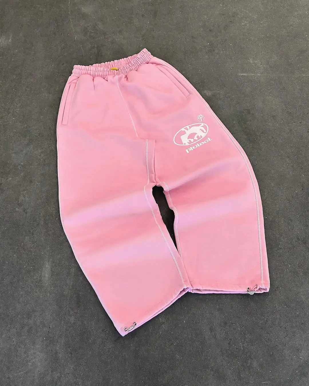 2026 Men's Y2k pants, jogging pants, men's street embroidered pink long sports pants, workwear, casual American Harajuku