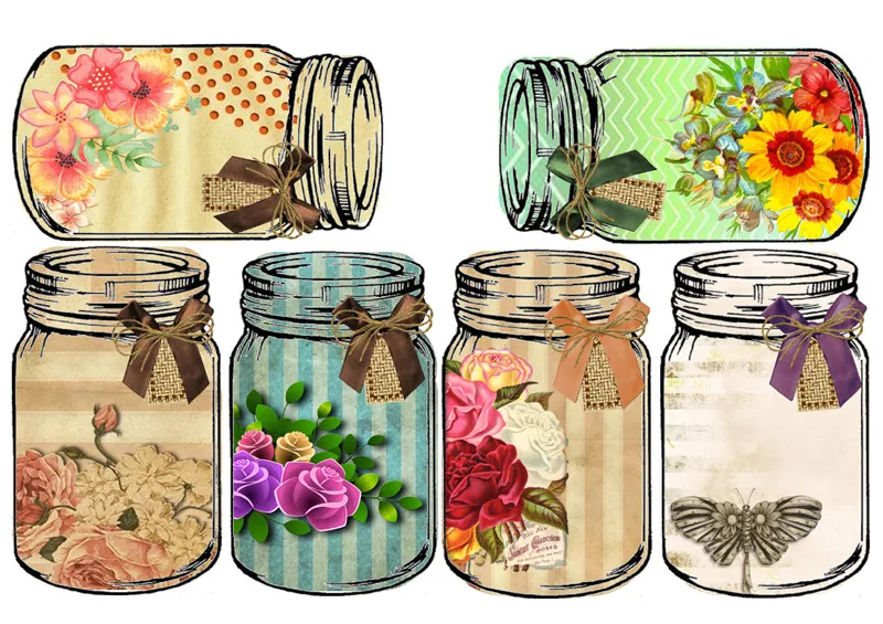 24Pcs/Pack Retro Antique Glass Bottle Vintage Sticker DIY Craft Scrapbooking Album Junk Journal Decorative Stickers