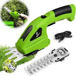 2 In 1 Cordless Electric Hedge Trimmer Rechargeable Handheld Household Lawn Shrub Weeding Pruning Mower Garden Tools