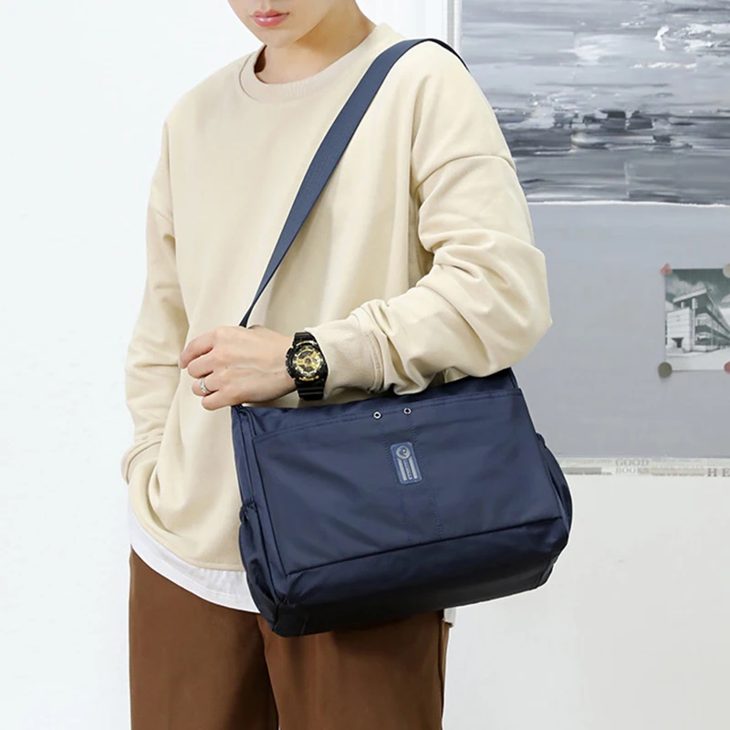 Simple Shoulder Crossbody Bag Men's Large Capacity Casual Messenger Travel Bag Multi-pocket Male Classic Business Handbag XA77CC