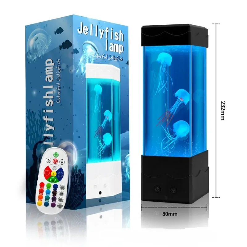 Fish Lamp Artificial Fish Tank with USB Powered Option Aquarium Lamp with Remote Control Mood Light for Relax