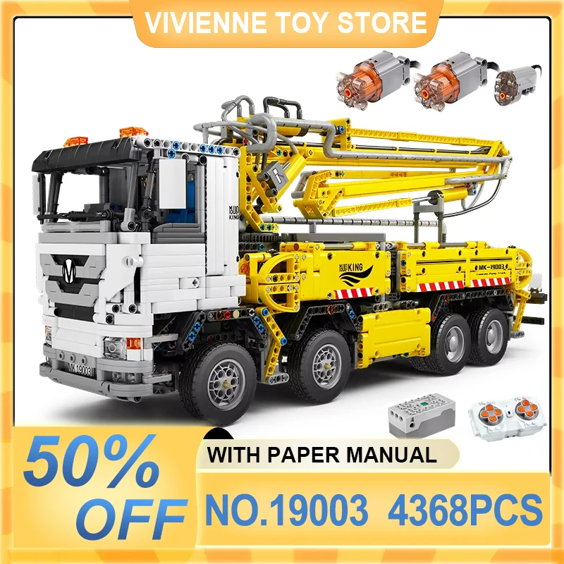 MOULD KING 19003 Technical Truck Building Blocks APP&RC Pneumatic Dump Truck With Motor Bricks Assembly Toy Christmas Gift Kids